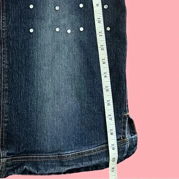 Zoey Beth Mini Skirt Size Large Denim with Rhinestones - 2000’s / Y2K - Picture 4 of 5